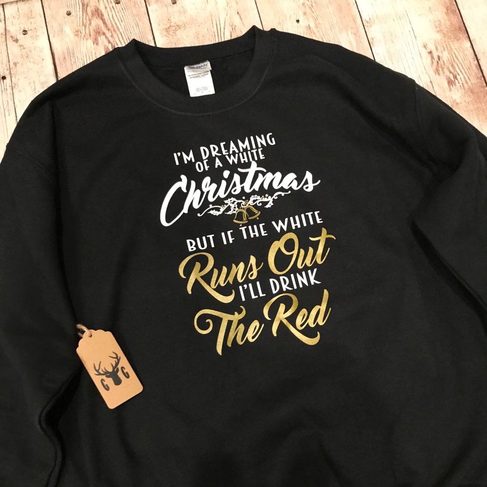 Ugly Christmas Sweater Funny Xmas Sweatshirt Wine